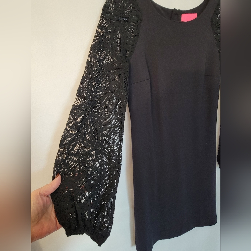 Lilly Pulitzer Black Dress with Lace Arms Size XS - Picture 4 of 13